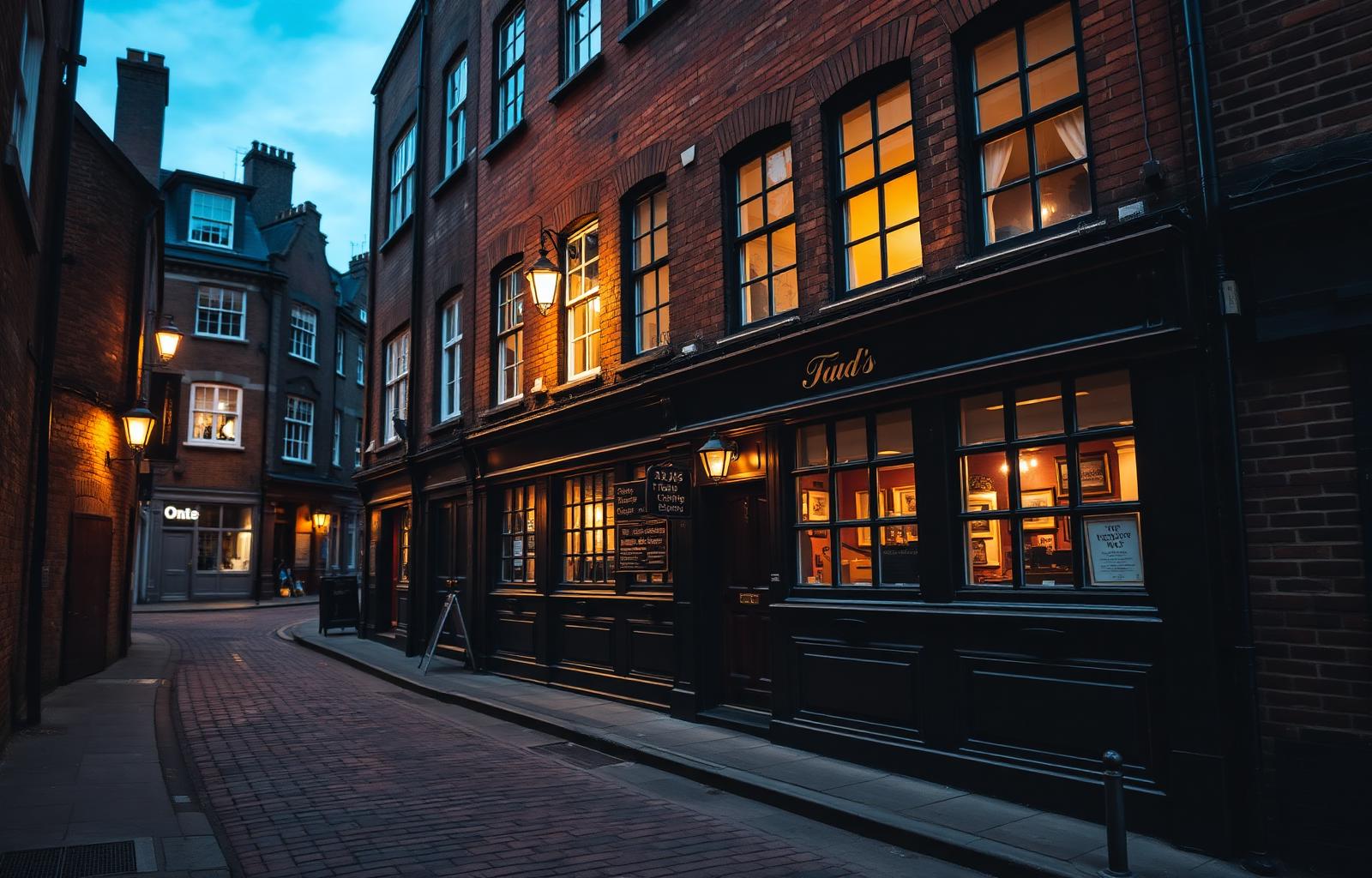 A Wapping back-street pub at dusk